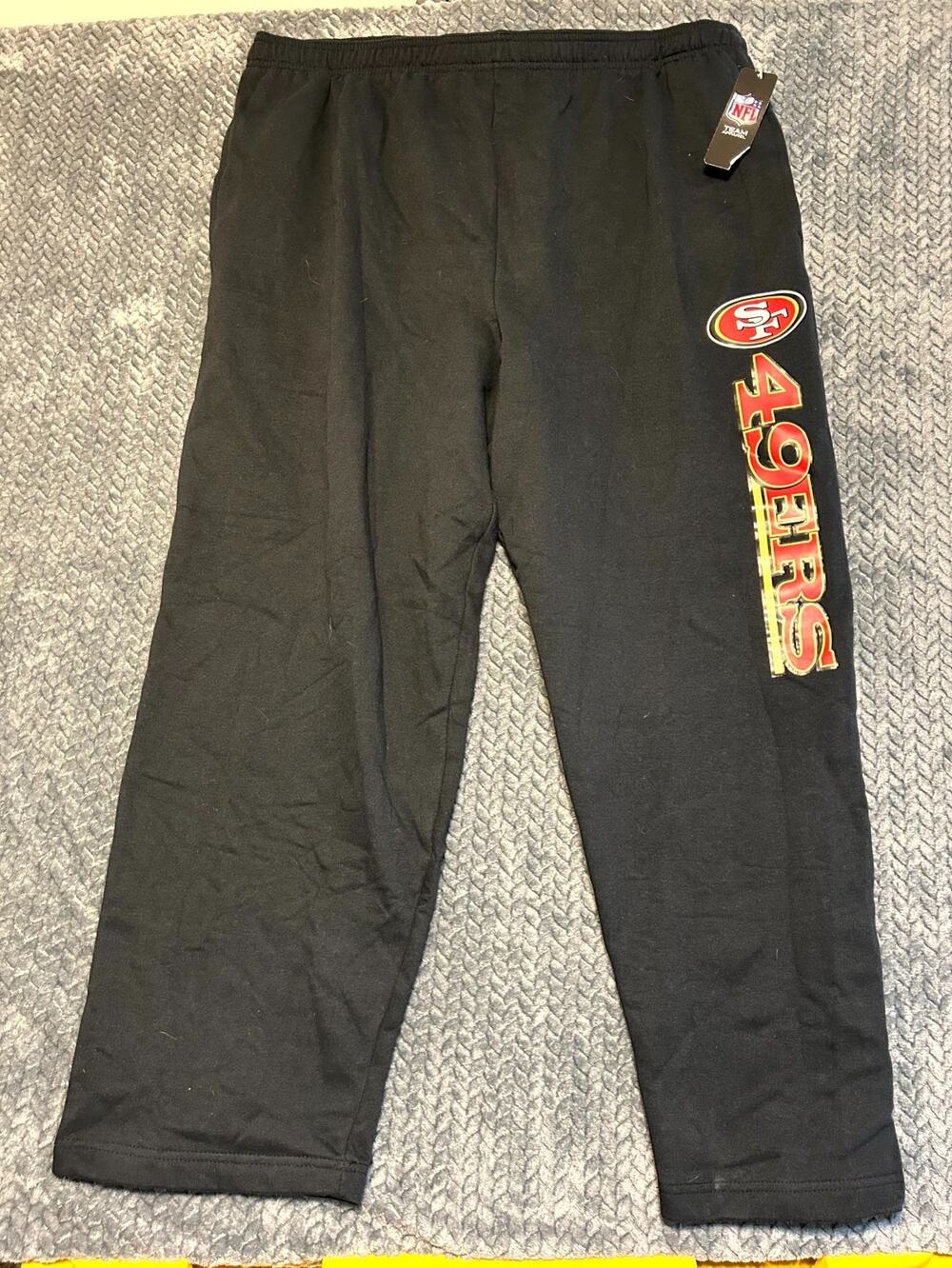 San Francisco 49ers Sweatpants Mens 2XL Black Majestic Football NFL Drawstring